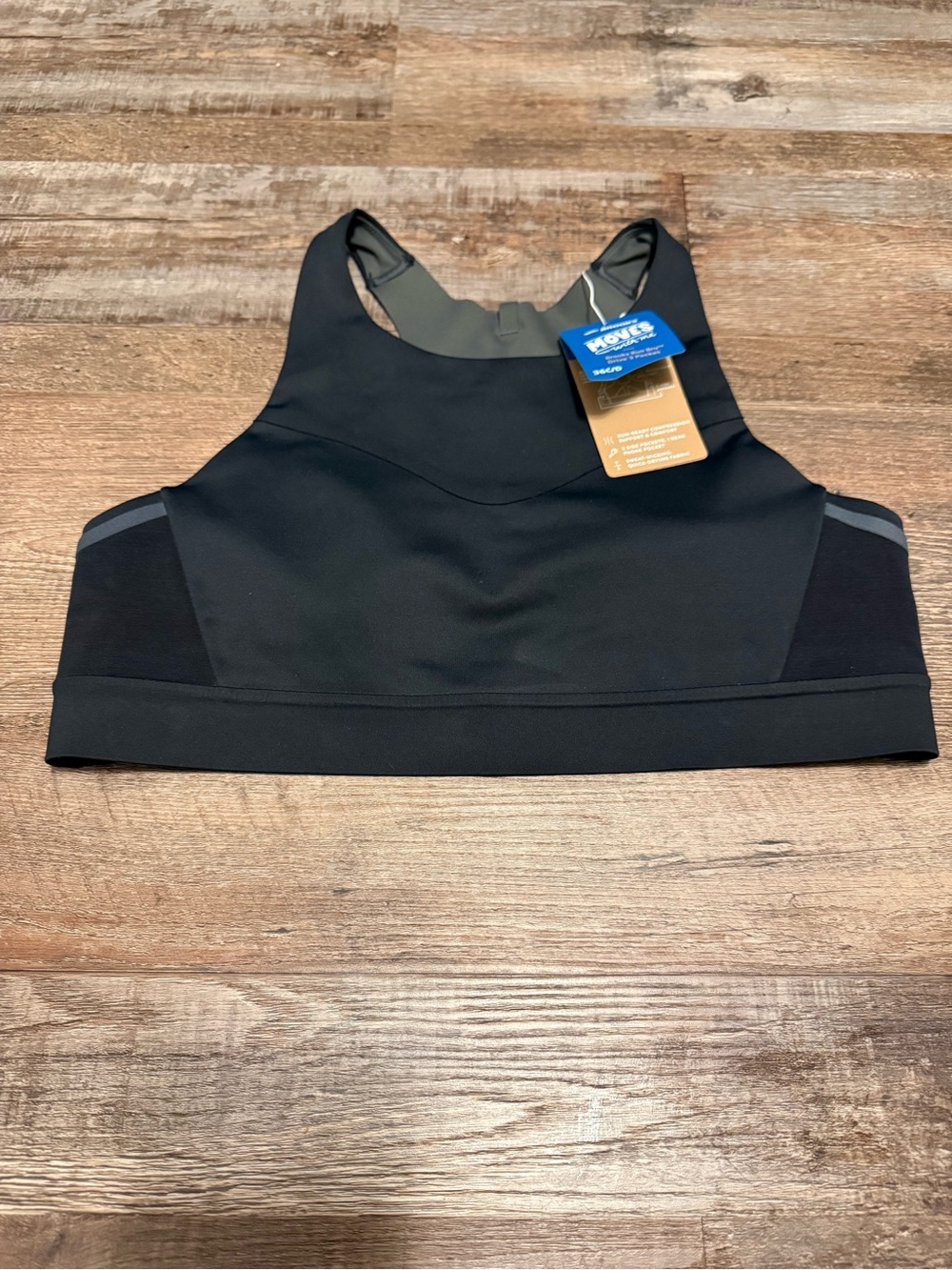 Brooks Black  Racerback Sports Bra NWT Size 36C/D